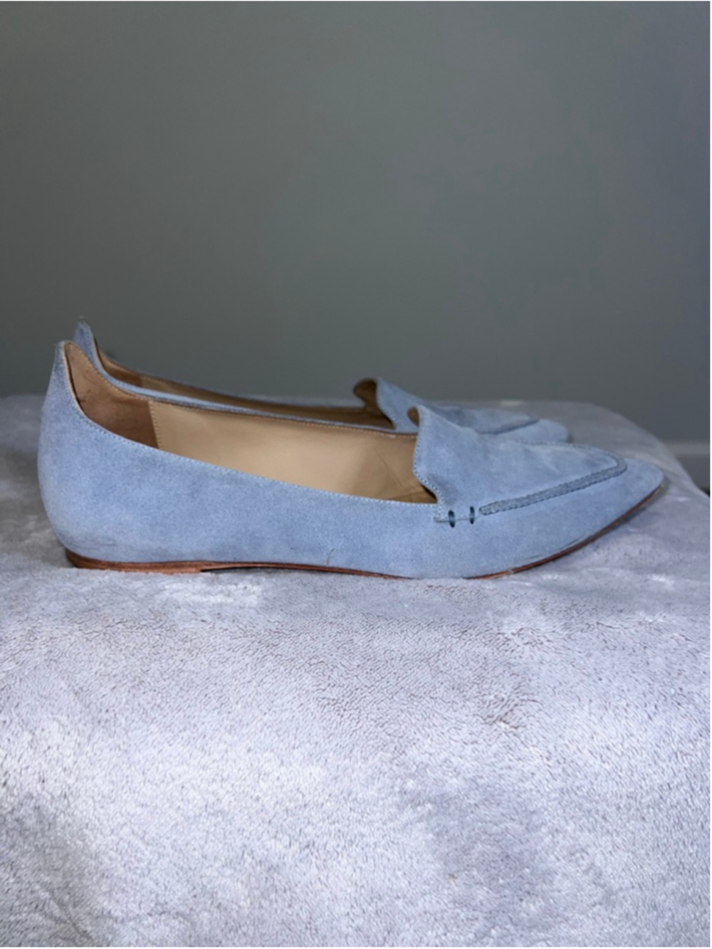 Women's M.Gemi Light Blue Suede Flats & Loafers Size 7.5